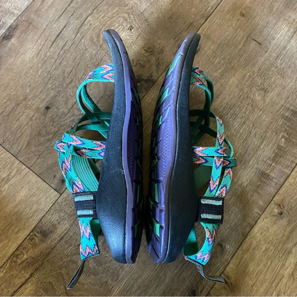 Chaco ZX1 EcoTread Sport Sandals Mint Leaf Pink Purple size 4 Girls - Picture 6 of 8